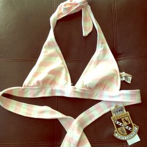 Juicy Couture pink & white bathing suit top.