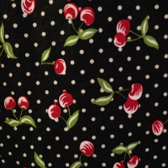 SOLD Black and white polka dot red cherry dress - Picture 4 of 4