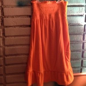 Orange terry cover up