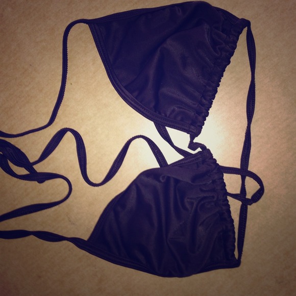 Chocolate brown bathing suit top w/adjustable ties