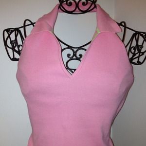 Open back pink shirt