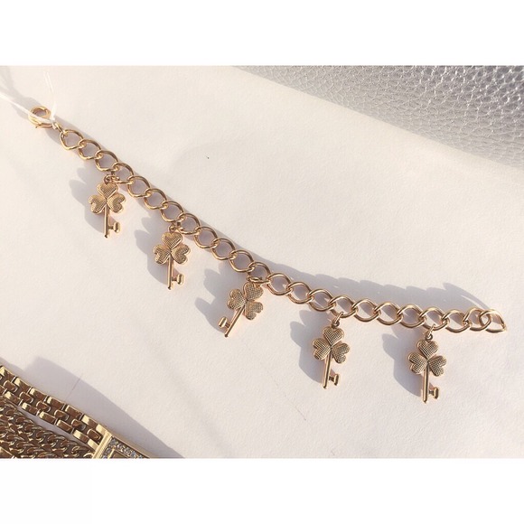 18 karat yellow gold filled charm bracelet