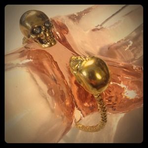 Alexander McQueen Twin Skull Bracelet Bangle
