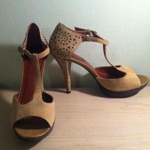 Tan high heels