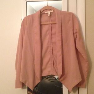 Forever 21 f21 nude pink woven blazer pointed hem
