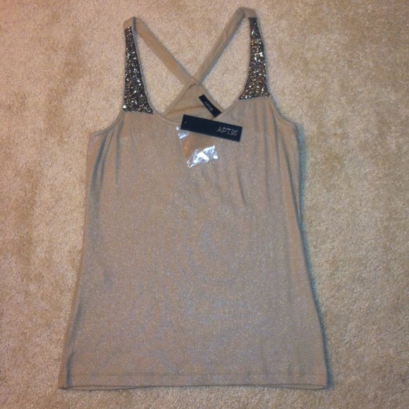 Embellished racer back tank