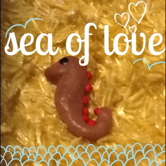 Cute seahorse charm made out of clay