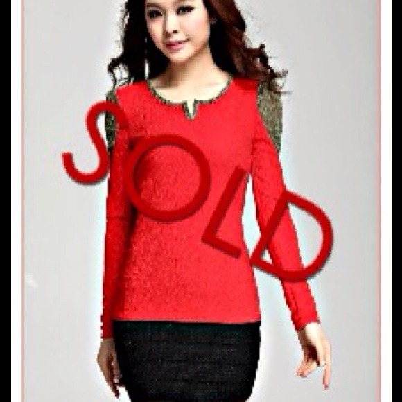 Korean Puff gold V-neck long-sleeved Slim blouse