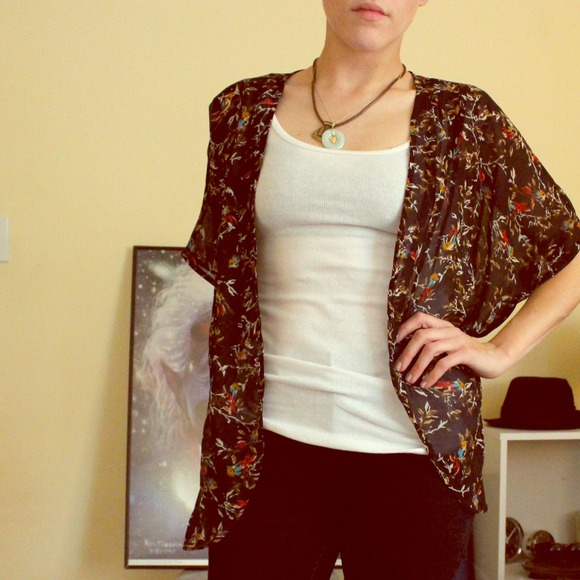 Floral Open Front Top