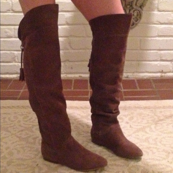 nine west over the knee boots suede