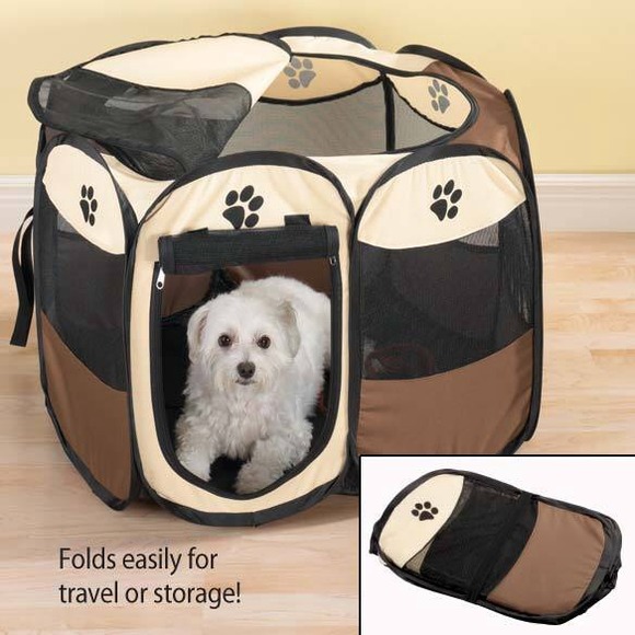Small dog/cat vented tent play pen house