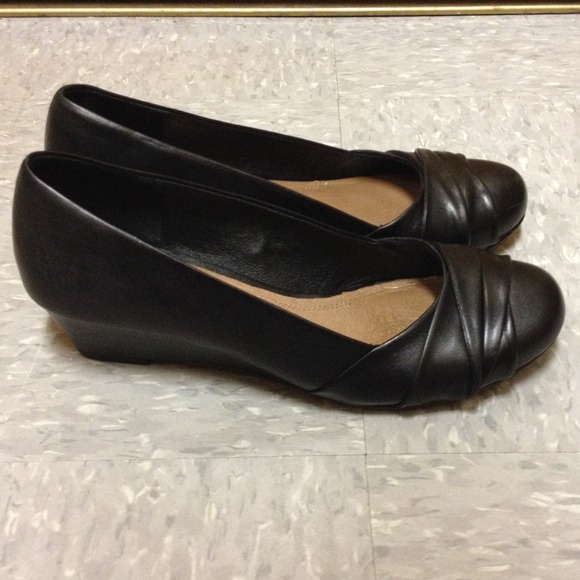 ALDO Shoes - Aldo black leather shoes, 1 12 inch wedge heel. 2