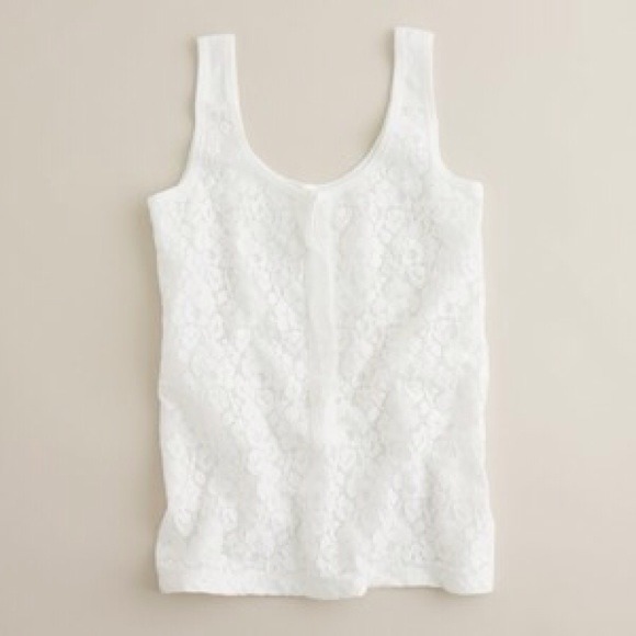 JCrew - lace overlay cotton sleeveless top L