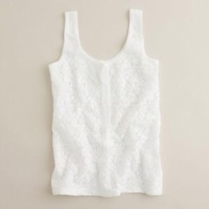JCrew - lace overlay cotton sleeveless top L