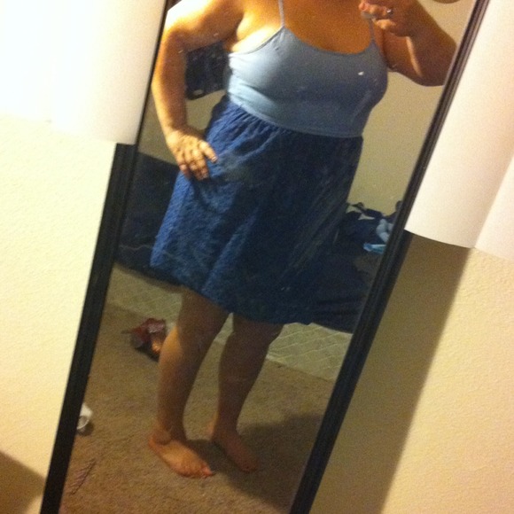 Jean/Blue Lace Dress - Picture 1 of 4