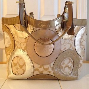 Metallic Coach tote.