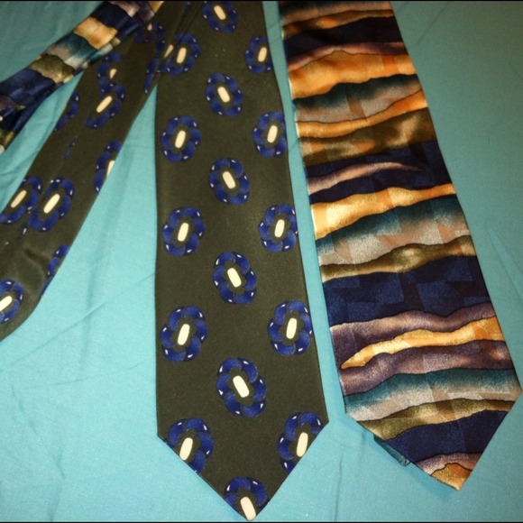 100% Silk Neck Ties. (2) total.