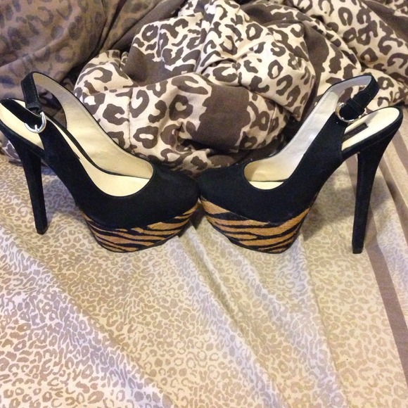 Black Suede Zebra print Heels