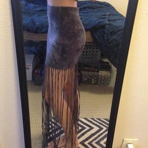 Grey tie dye cute string skirt