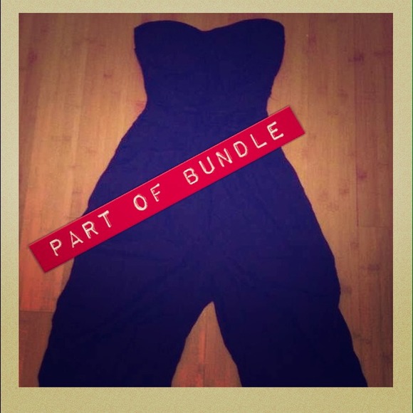**RESERVED**Black Strapless Jumpsuit - Picture 1 of 3