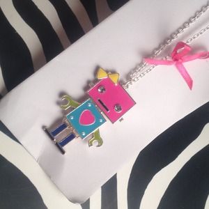 Robot girl necklace