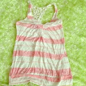 GIFTED! Pink and white striped tank.