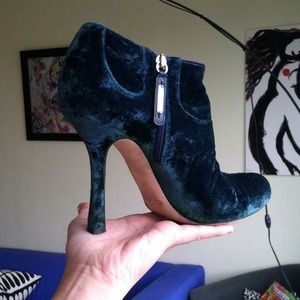 Oscar de la Renta velvet booties