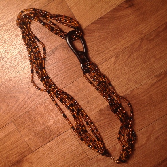 Black and brown beaded statement piece