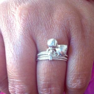Sterling Silver Heart & Bell Ring 💍❤🔔