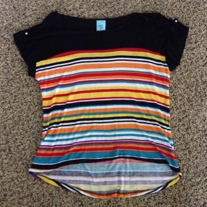 Medium striped hi lo shirt