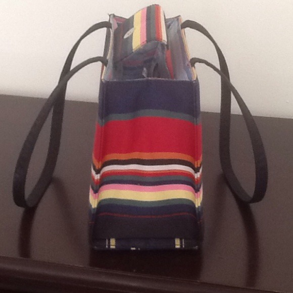 Multi color stripe handbag - Picture 2 of 4