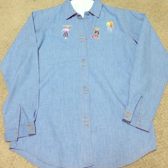Denim Like Button-up Business Shirt