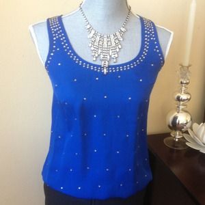 Beautiful Gemma 100% silk tank w crystals