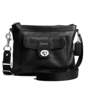 Coach Black Pebbled Pocket Crossbody