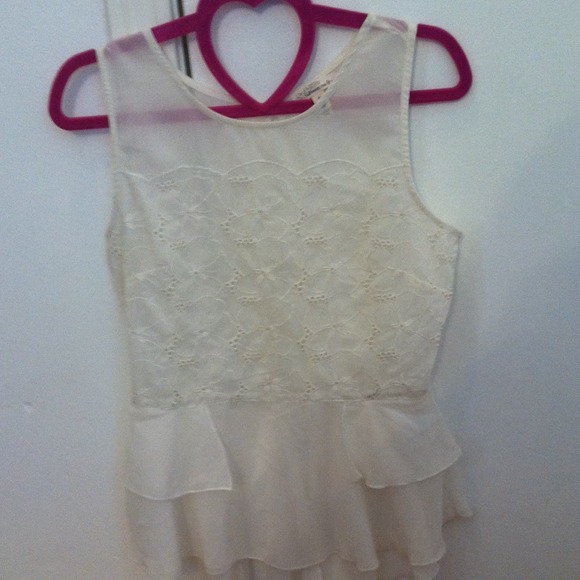 Sheer off white blouse