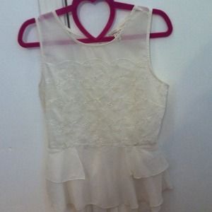 Sheer off white blouse