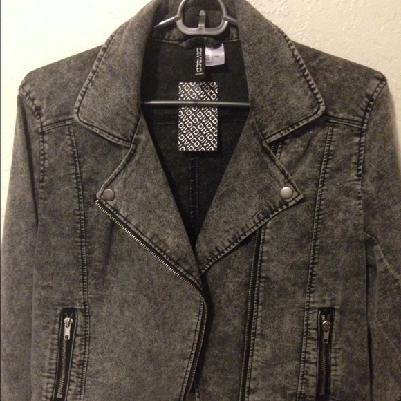Dark grey motorcycle style jacket