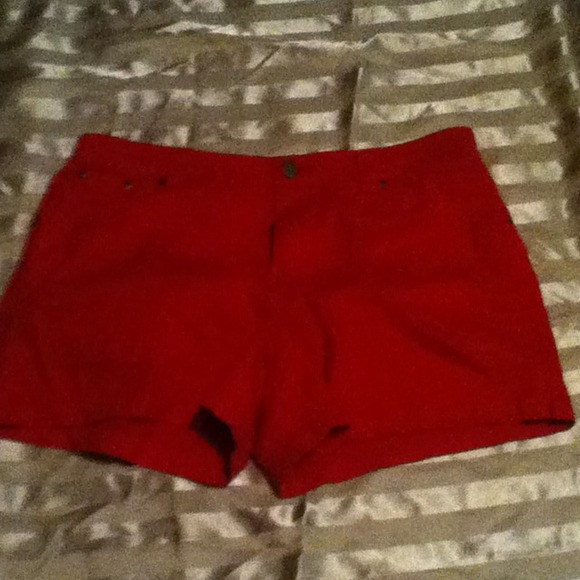 Red denim shorts. Great condition