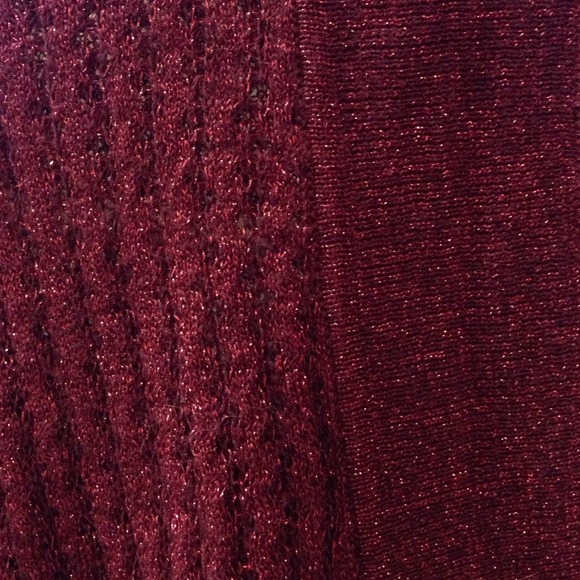 Burgundy sparkle long sleeve top - Picture 2 of 3