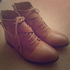 Brown leather ankle boot