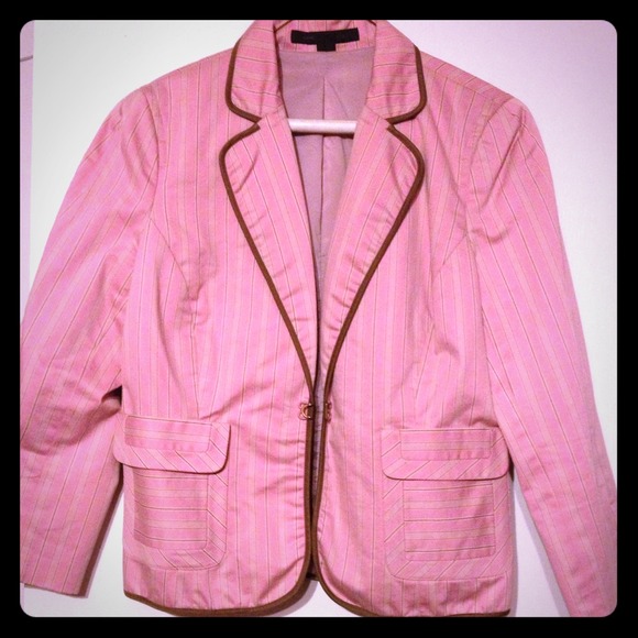 Express Pink and Brown Stripe Blazer