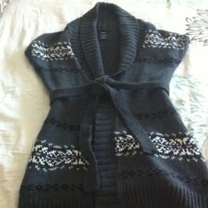 Long grey and white sweater