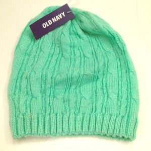Mint green knit hat