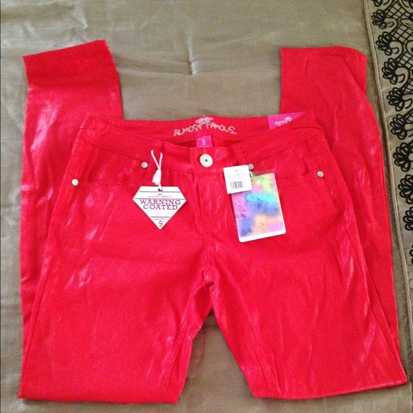 Almost Famous Shiny Coat Skinny Jeans