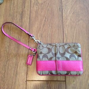 Coach Wristlet brown & pink