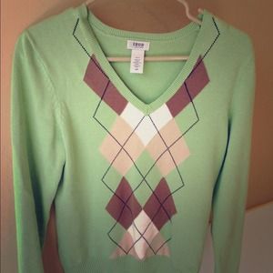 Green Argyle sweater