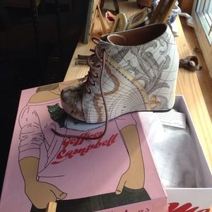 Jeffrey Campbell Map Wedge Shoes 6.5