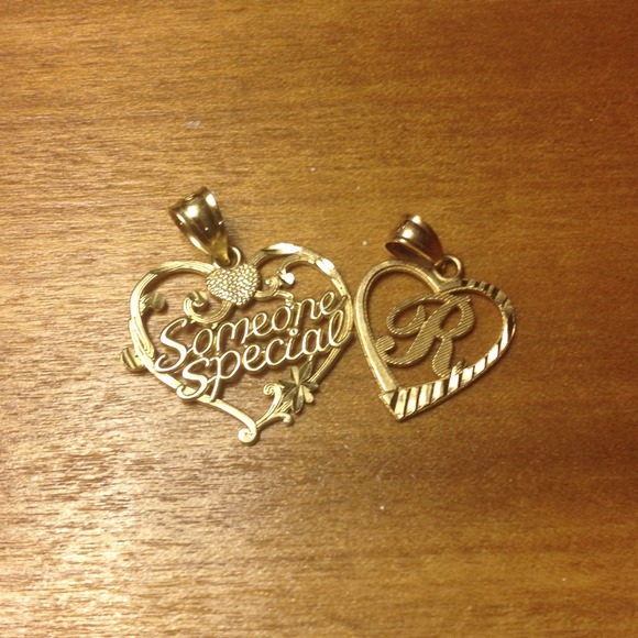 Gold necklace charms