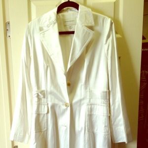 Calf length, satin-esque Banana Republic coat