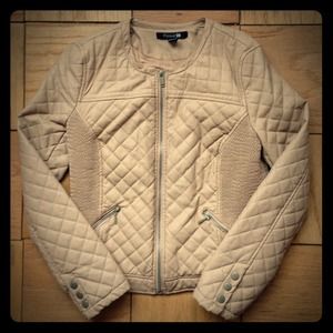 Tan Forever 21 Moto Jacket SZ M